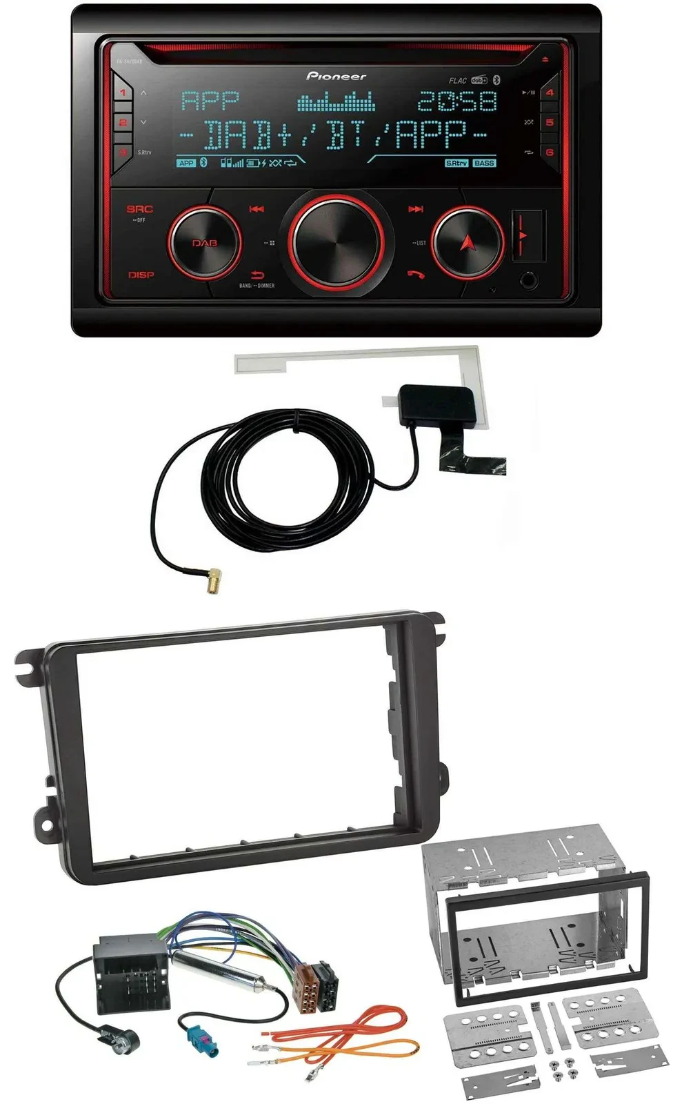 Pioneer 2DIN MP3 DAB USB CD Bluetooth Autoradio für VW Amarok ab 10 Beetle ab 11