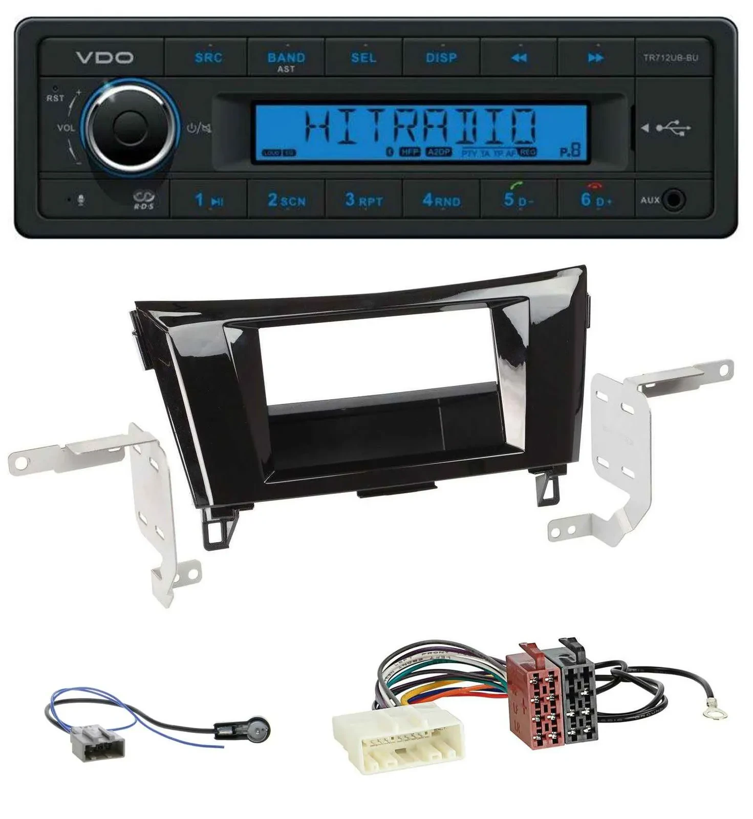 Автомагнитола для Nissan Qashqai/X-Trail (с 2014) VDO Bluetooth, USB, AUX, MP3