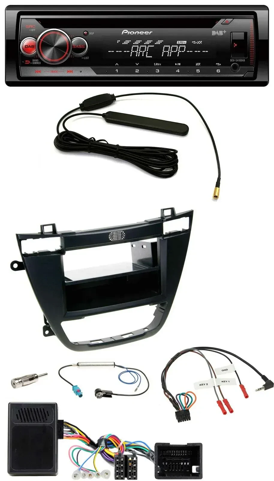 Pioneer CD USB Lenkrad DAB MP3 Autoradio für Opel Insignia ab 08 schwarz