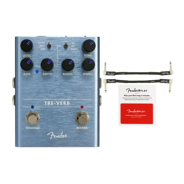 Педаль эффектов для электрогитары Fender Tre Verb Digital Reverb Tremolo с аксессуарами