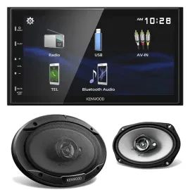 Автомагнитола Kenwood DMX129BT с 6x9" коаксиальными автомобильными динамиками (набор)