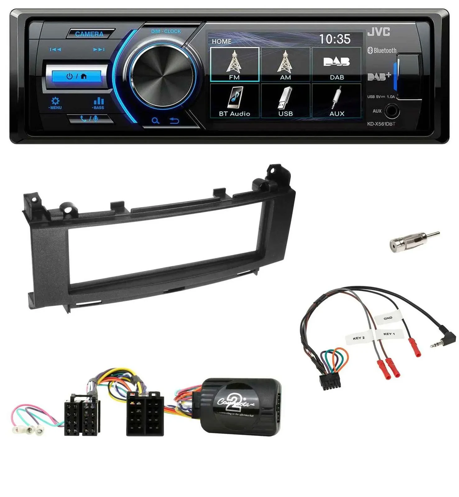 JVC Bluetooth Lenkrad USB DAB Autoradio für Mercedes A-Klasse B-Klasse 2005-2011