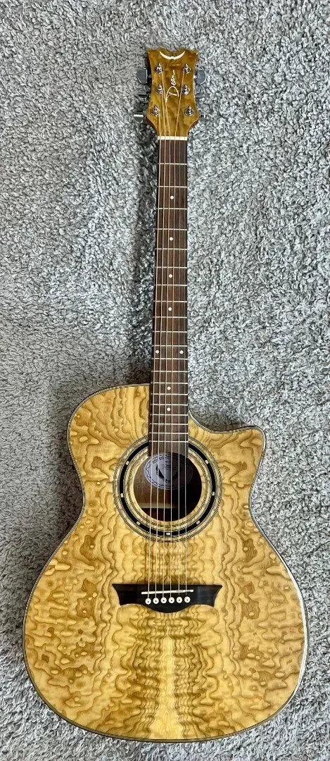 Dean EQA GN Exotica Quilt Ash Acoustic-Electric Guitar in a Gloss Natural Finish