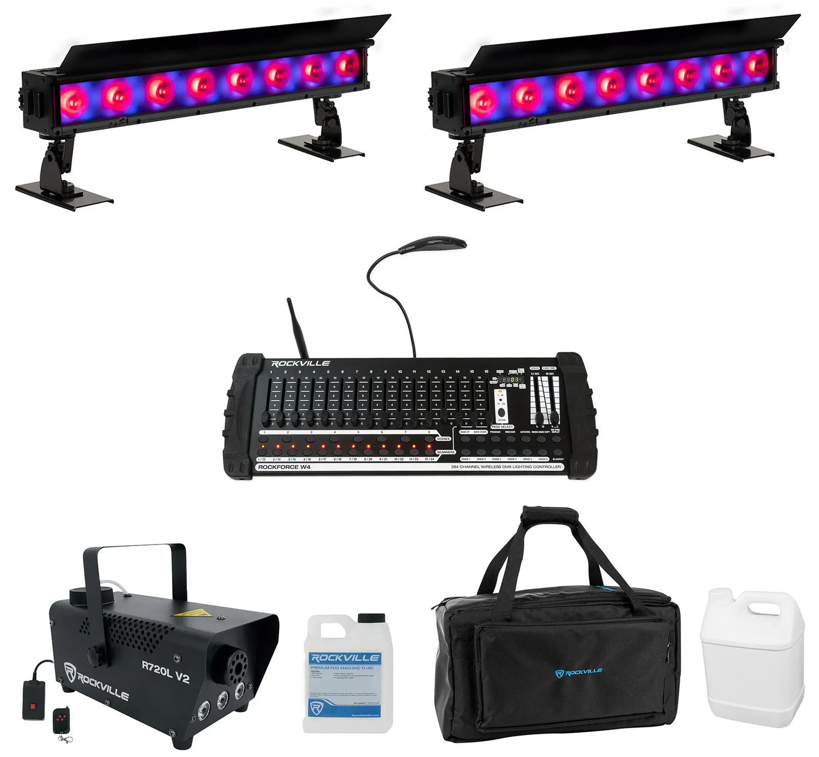 Комплект светового оборудования American DJ ElectraPix Bar 8+ROCKFORCE W4+2