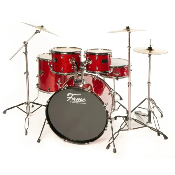FG20B-RD Studio Set Red Sparkle 20" BassDrum Pappel-Kessel Chrom inkl. Becken &