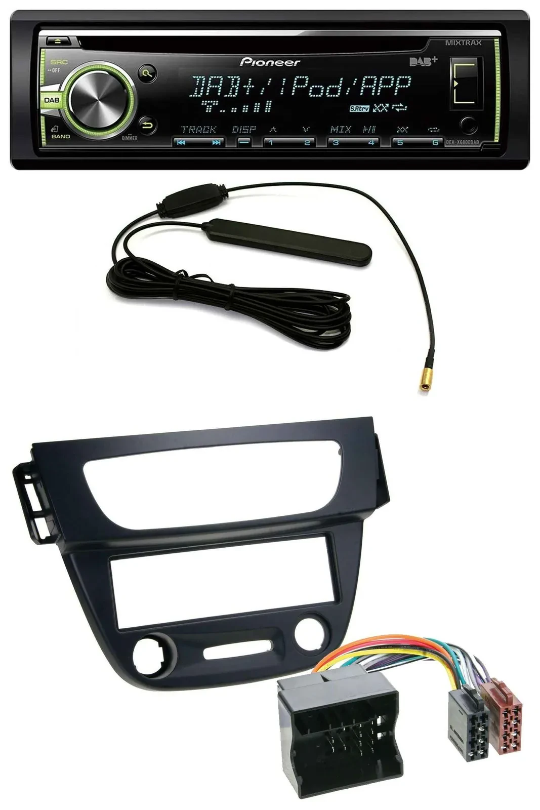 Автомагнитола Pioneer для Renault Megane 3 (2009–2014) MP3, USB, CD, DAB, AUX, Quadlock, черная