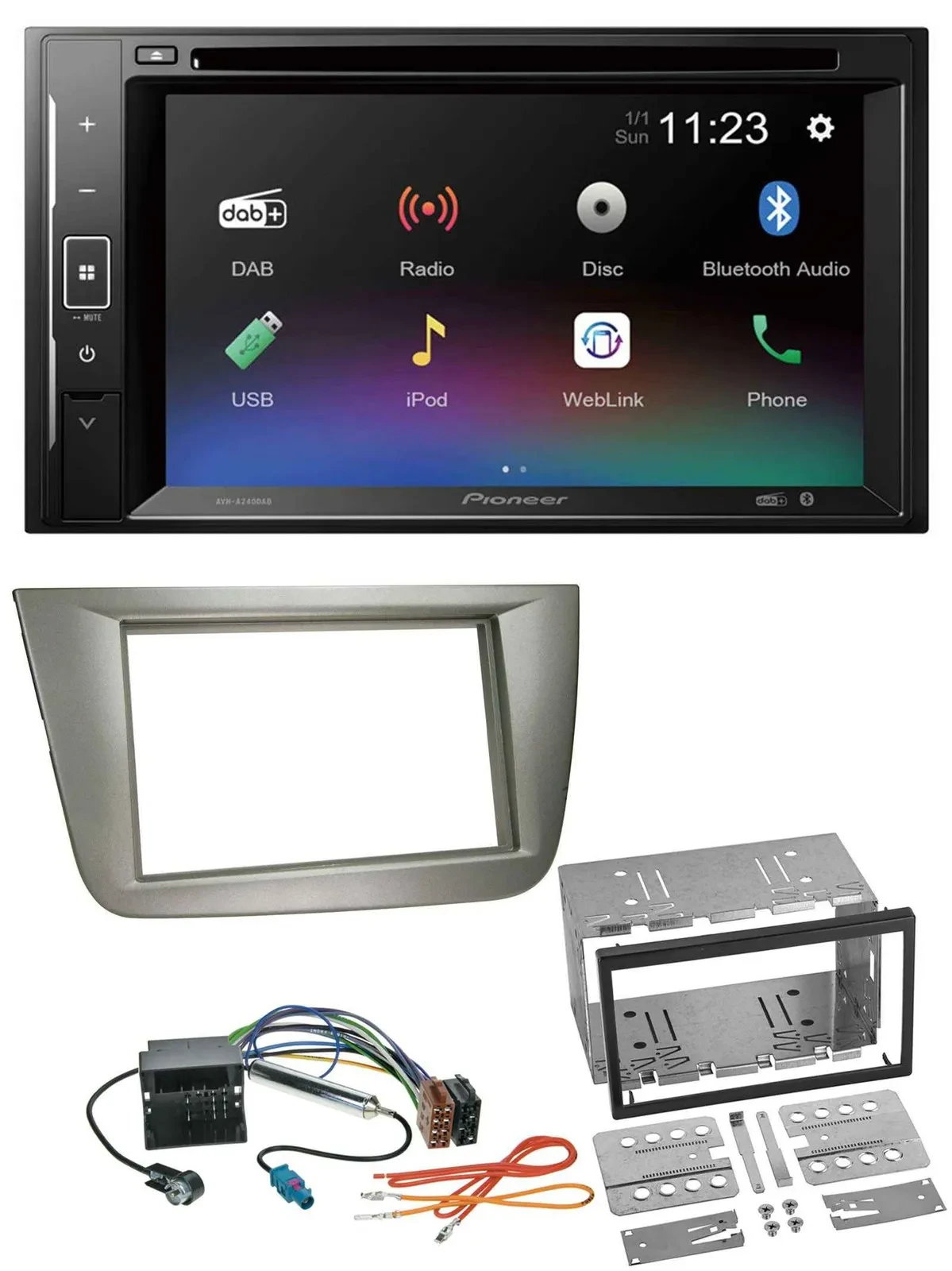Pioneer Bluetooth MP3 USB 2DIN DAB DVD Autoradio für Seat Altea XL Altea Toledo