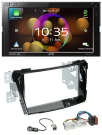 JVC DAB MP3 2DIN Bluetooth USB Autoradio für Hyundai i40 VF ab 11 Klavierlack