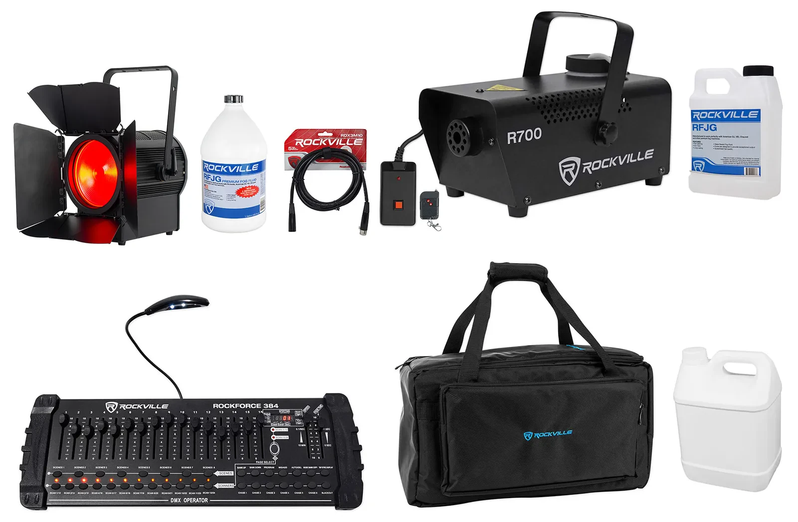 Комплект светового оборудования American DJ Encore FR Pro color+ROCKFORCE 384+R700-3