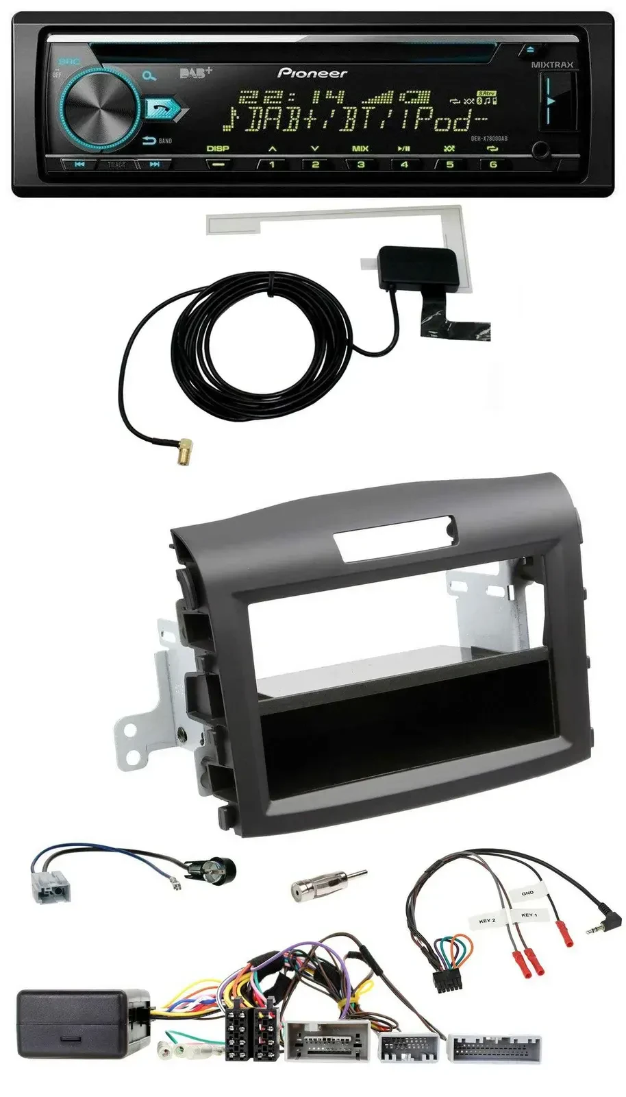 Автомагнитола для Honda CR‑V (с 2013) Pioneer CD/MP3, USB, DAB, черная