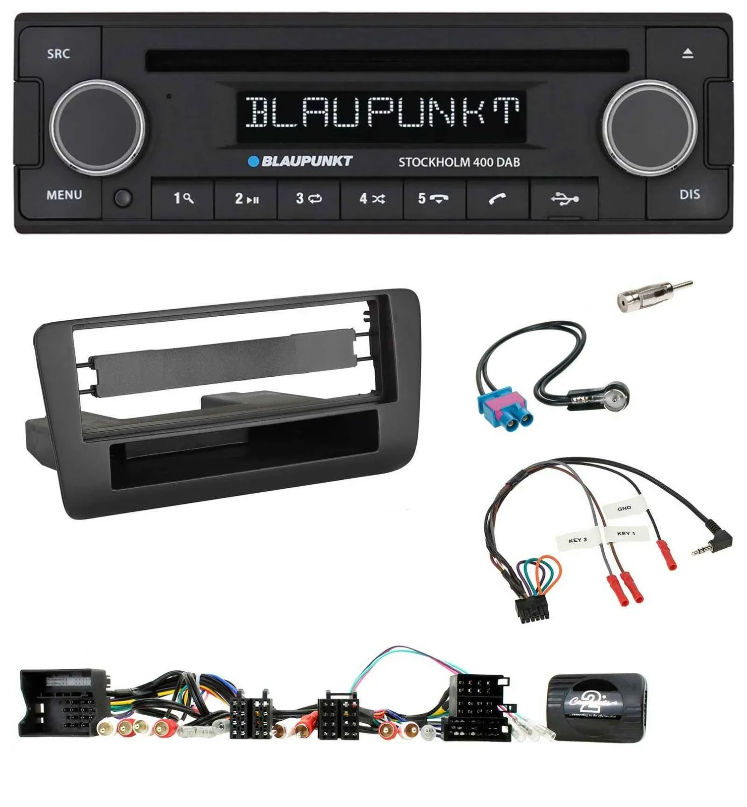 Blaupunkt Lenkrad Bluetooth DAB CD USB Autoradio für Audi A1 (2010-2019)
