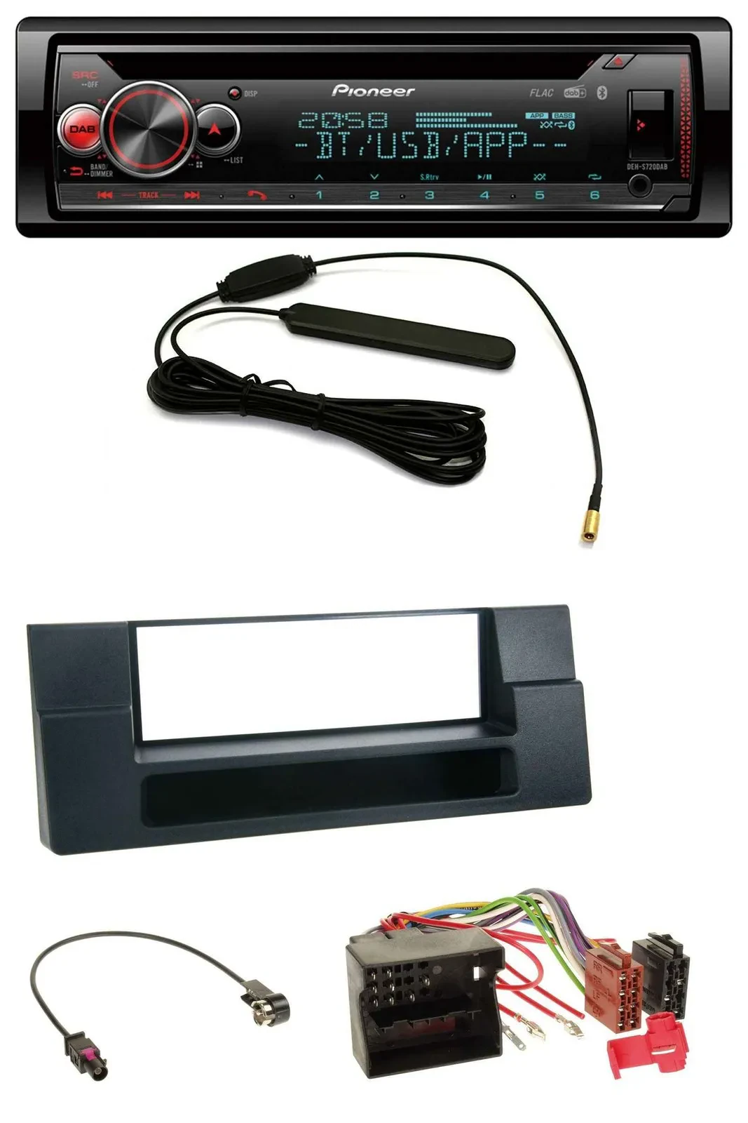 Автомагнитола Pioneer USB DAB MP3 Bluetooth CD для BMW X5 E53 и 5 Series E39 (Quadlock)
