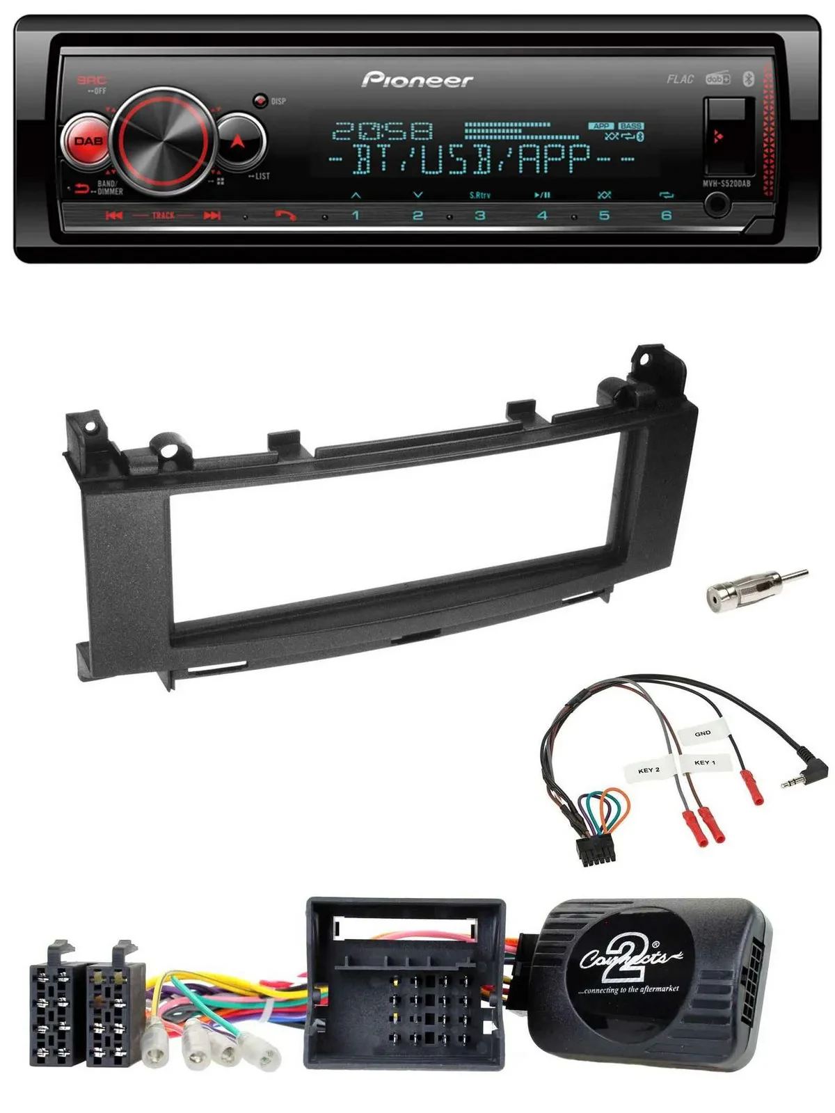 Pioneer Bluetooth USB Lenkrad DAB Autoradio für Mercedes A-Klasse 05-12 B-Klasse