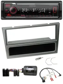 Автомагнитола Kenwood Bluetooth USB DAB для Opel Corsa C (2000–2004), цвет алюминий