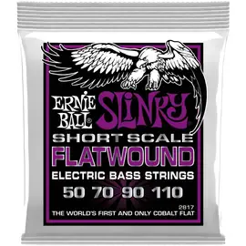 Струны для бас-гитары Ernie Ball 2817 Flatwound Slinky Power Short Scale 50-110