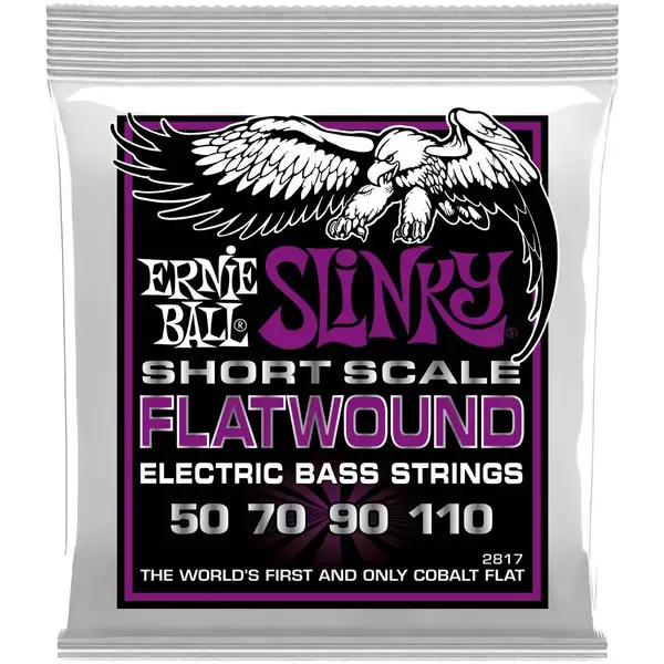 Струны для бас-гитары Ernie Ball 2817 Flatwound Slinky Power Short Scale 50-110