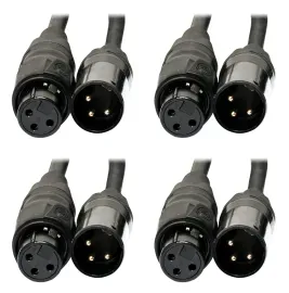 4) American DJ STR300 IP65 Outdoor 1.64 Foot 3-Pin Male To Female DMX XLR Cables