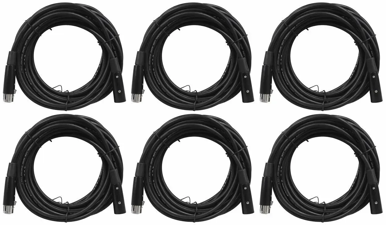 DMX-кабель Rockville RDX5M25 Black 7.6 м (6 штук)