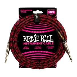 Инструментальный кабель Ernie Ball 6396 5.5 Braided Red Black
