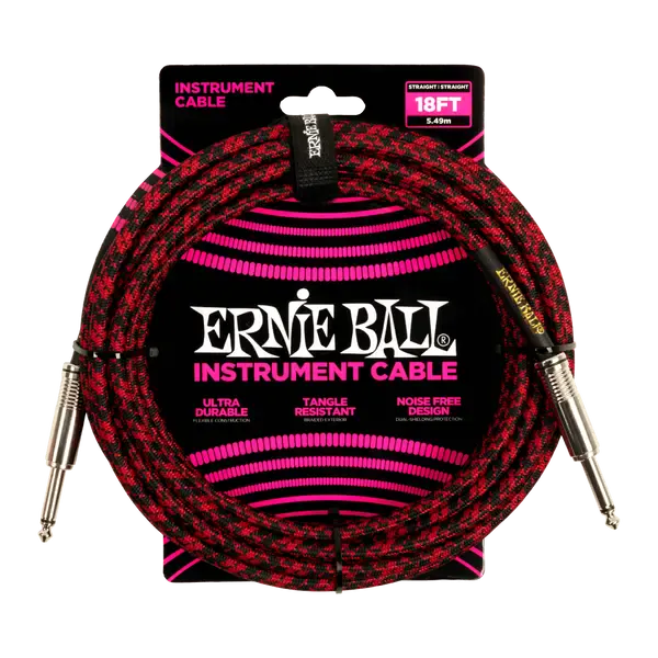 Инструментальный кабель Ernie Ball 6396 5.5 Braided Red Black