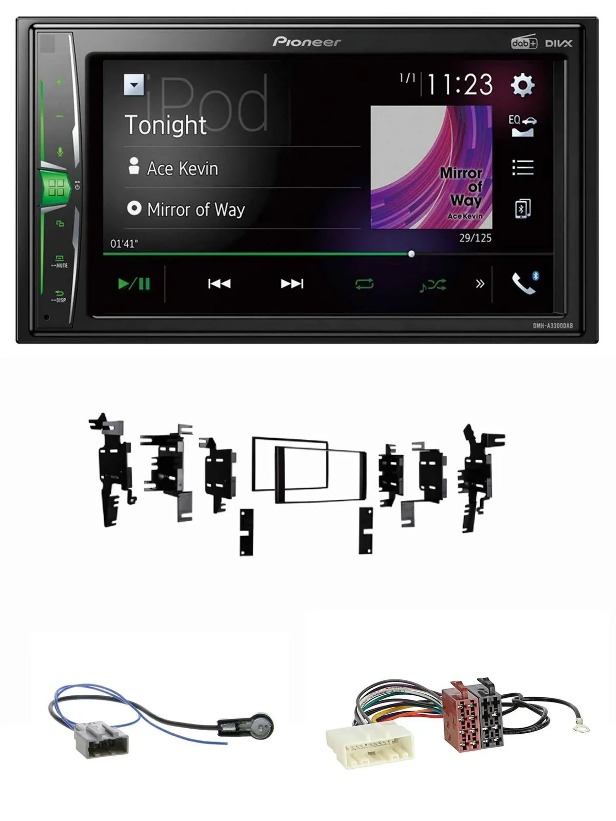 Автомагнитола Pioneer 2-DIN MP3 DAB USB Bluetooth для Nissan Tiida/Versa C11