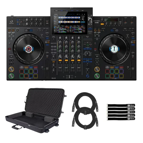 DJ-контроллер с джогом AlphaTheta XDJ-AZ Black с аксессуарами