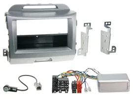 Einbauset Lenkradadapter DIN Autoradio für Kia Sportage 3 2010-15 silber