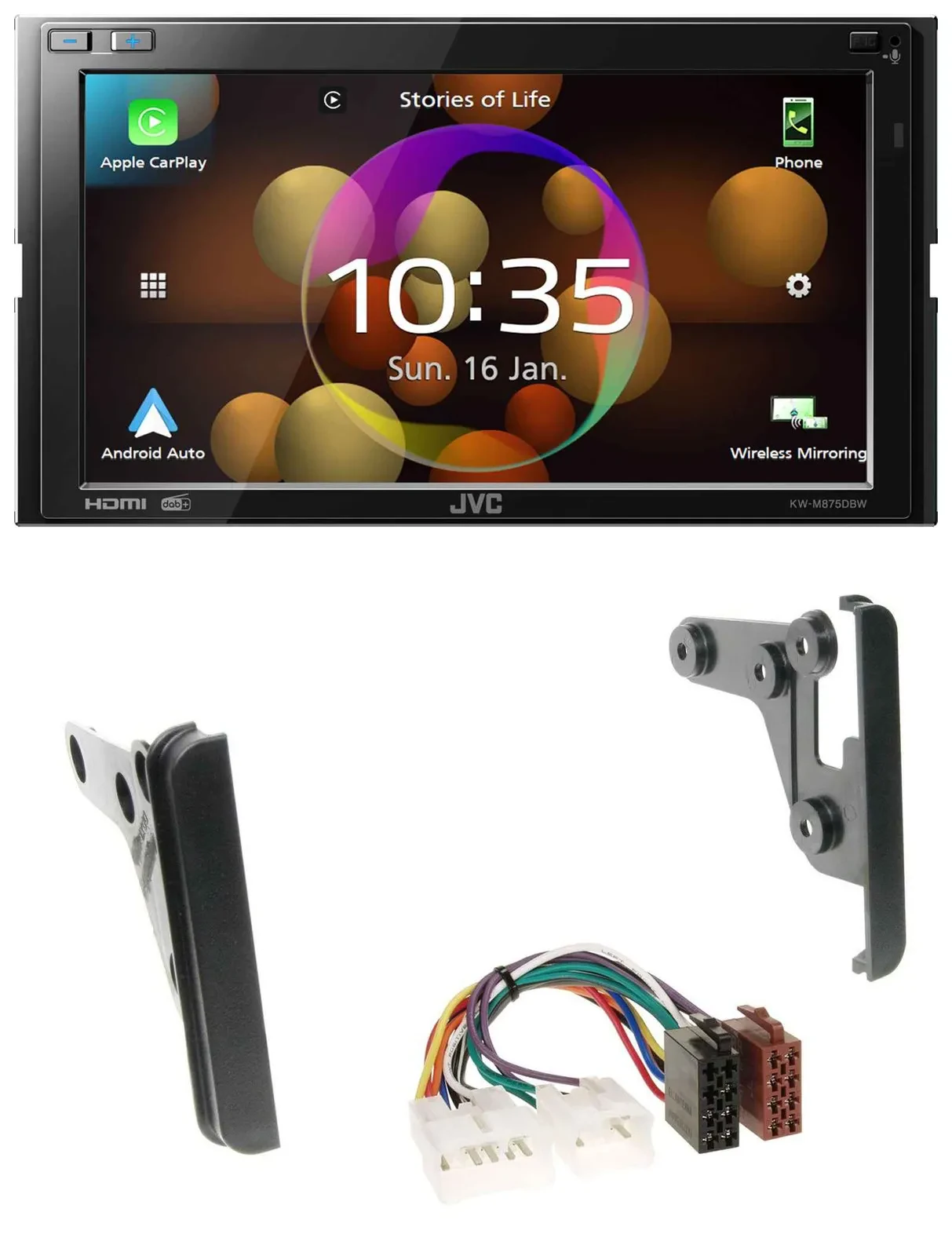 JVC DAB MP3 2DIN Bluetooth USB Autoradio für Toyota Highlander Matrix RAV 4