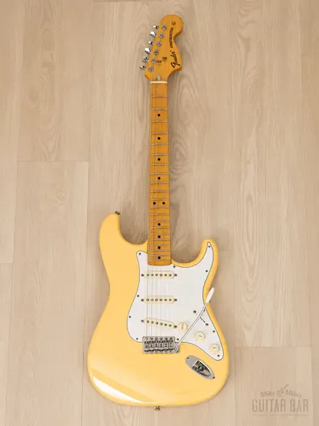 Электрогитара Fender 1972 Stratocaster ST72-58US SSS Yellow White w/gigbag Japan 1999