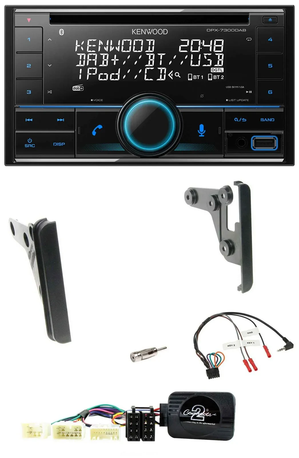 Kenwood CD 2DIN DAB USB Lenkrad Bluetooth Autoradio für Toyota FJ ab 2007
