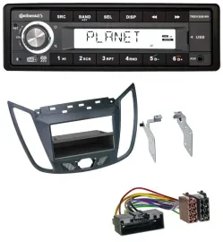 Continental USB 1DIN AUX DAB MP3 Autoradio für Ford C-Max / Kuga - dunkelgrau