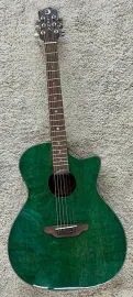 Luna GYP E EU TEAL Gypsy Eucalyptus Grand Concert Acoustic Electric Guitar