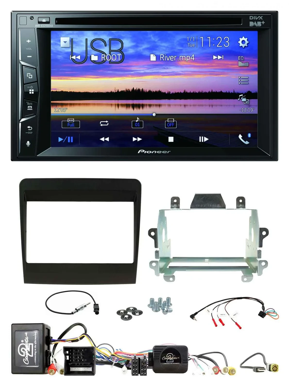 Pioneer Bluetooth 2DIN USB DVD DAB Lenkrad Autoradio für Porsche 911 11-17 MOST-