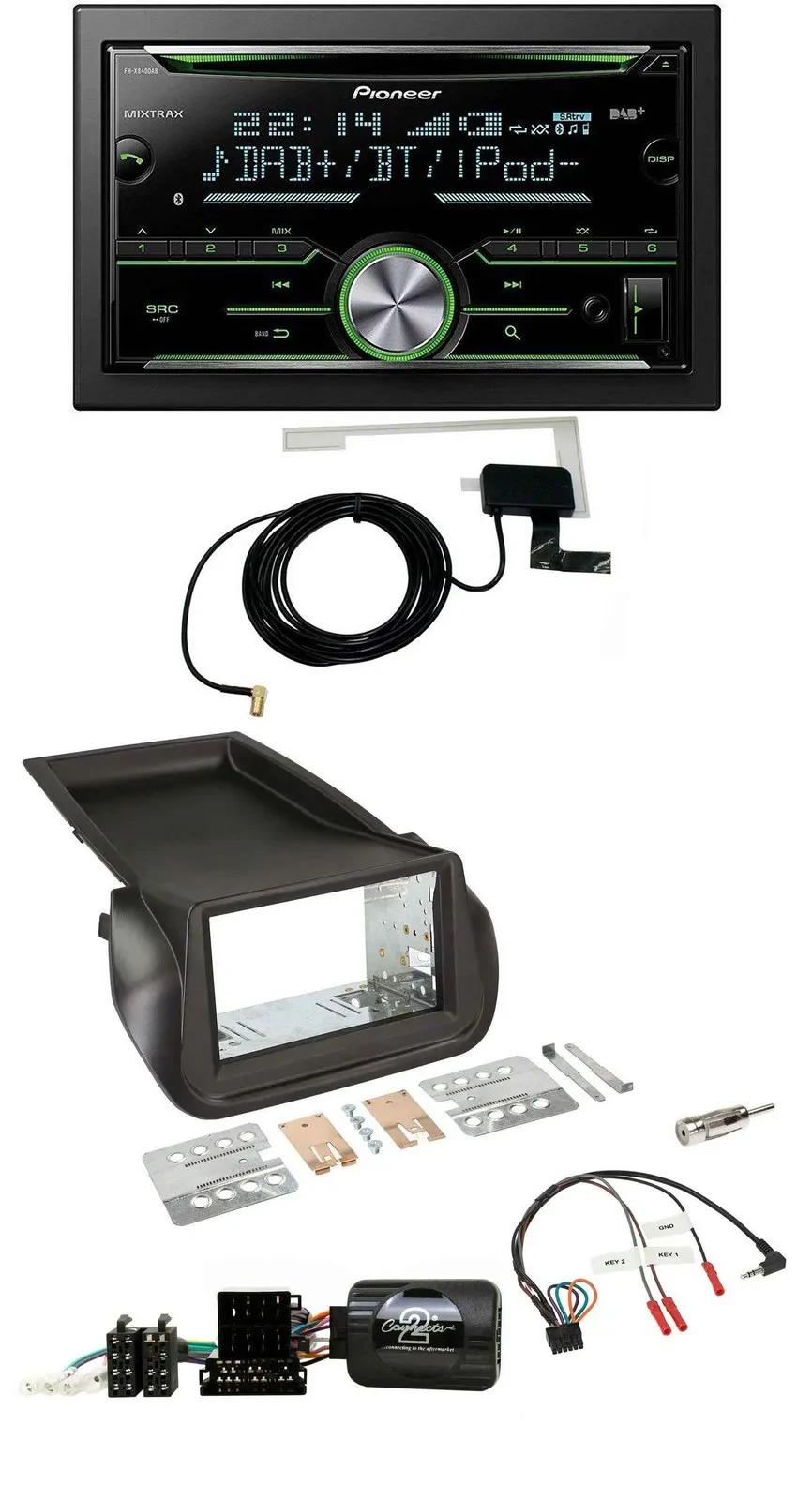 Pioneer CD USB Lenkrad Bluetooth 2DIN DAB Autoradio für Citroen Nemo Fiat Fiorin