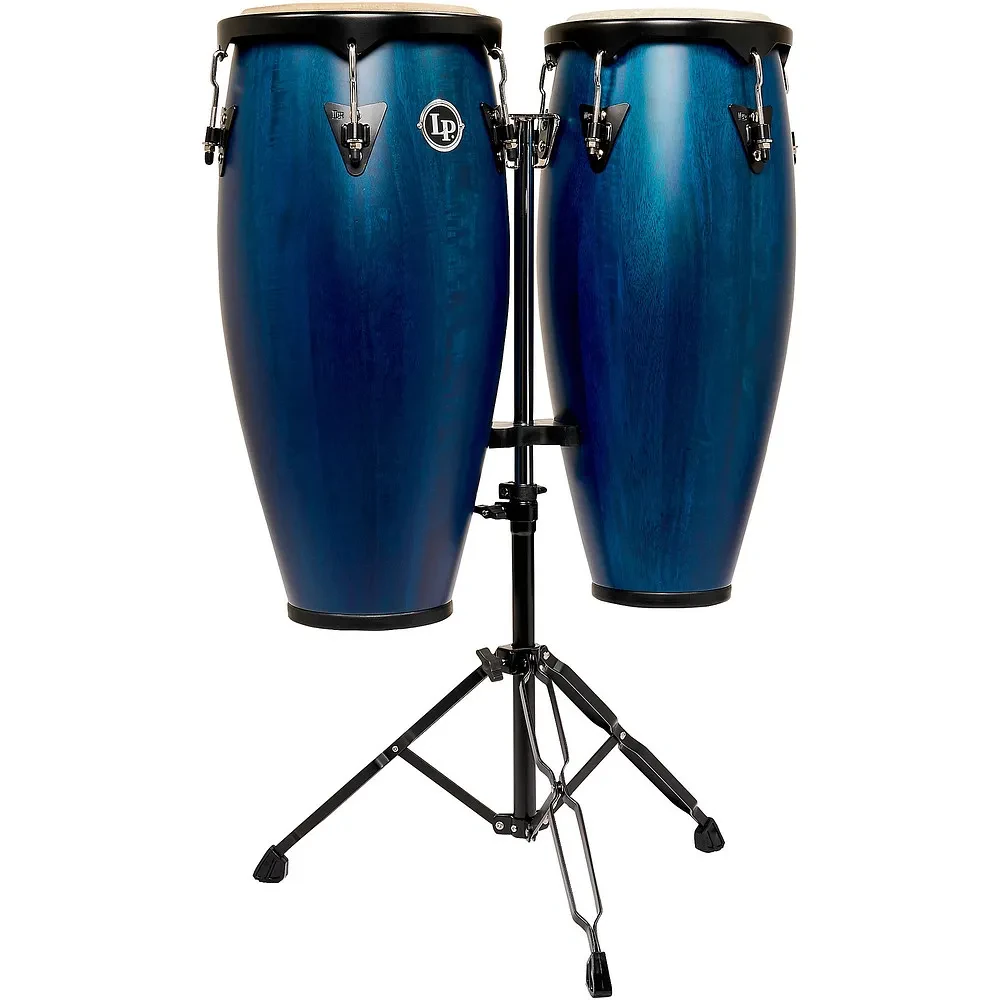 Конга Latin Percussion City II Series (набор, 2 шт.), 10" и 11", с двойной стойкой, синий