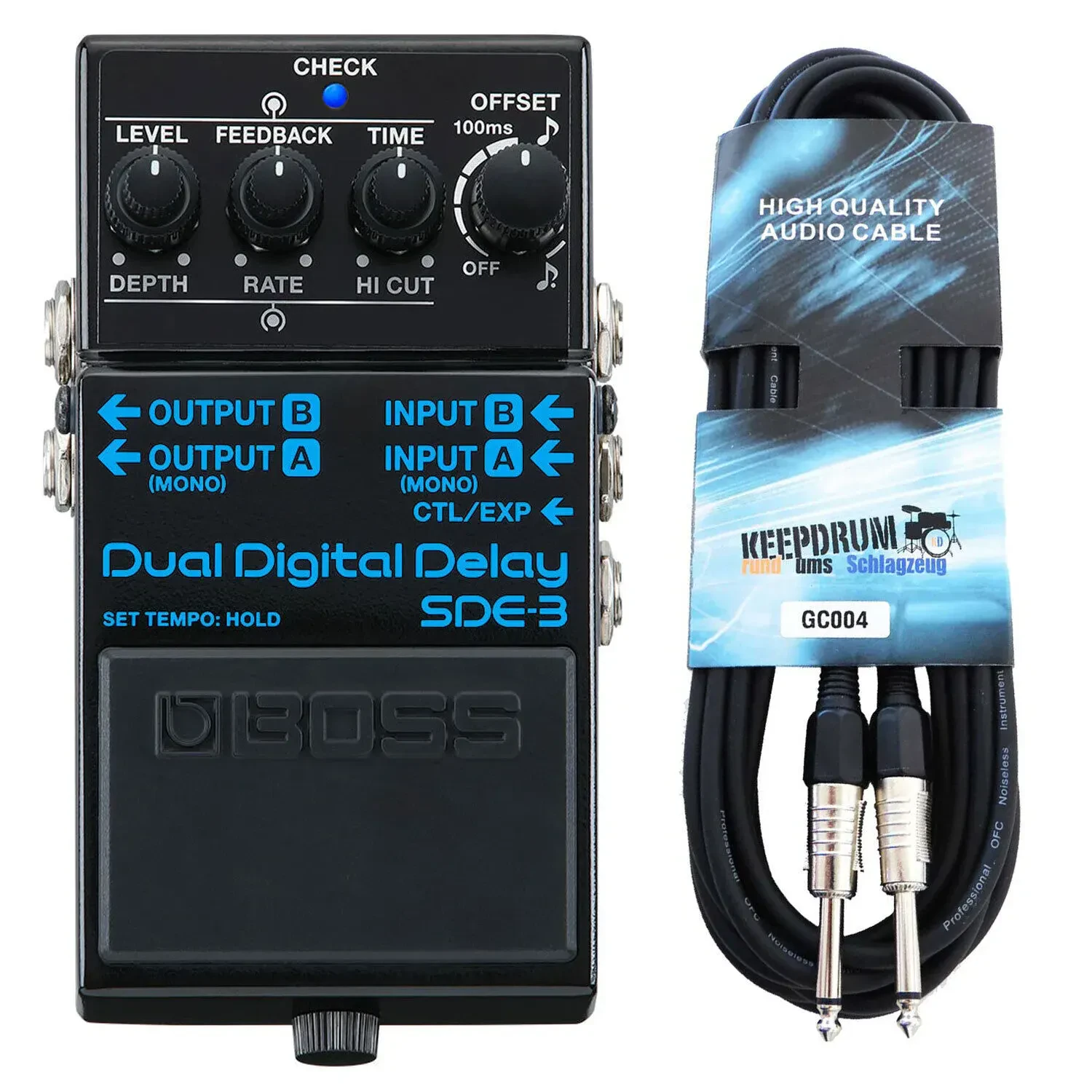 Педаль эффектов для электрогитары BOSS SDE-3 Digital Dual Delay с кабелем