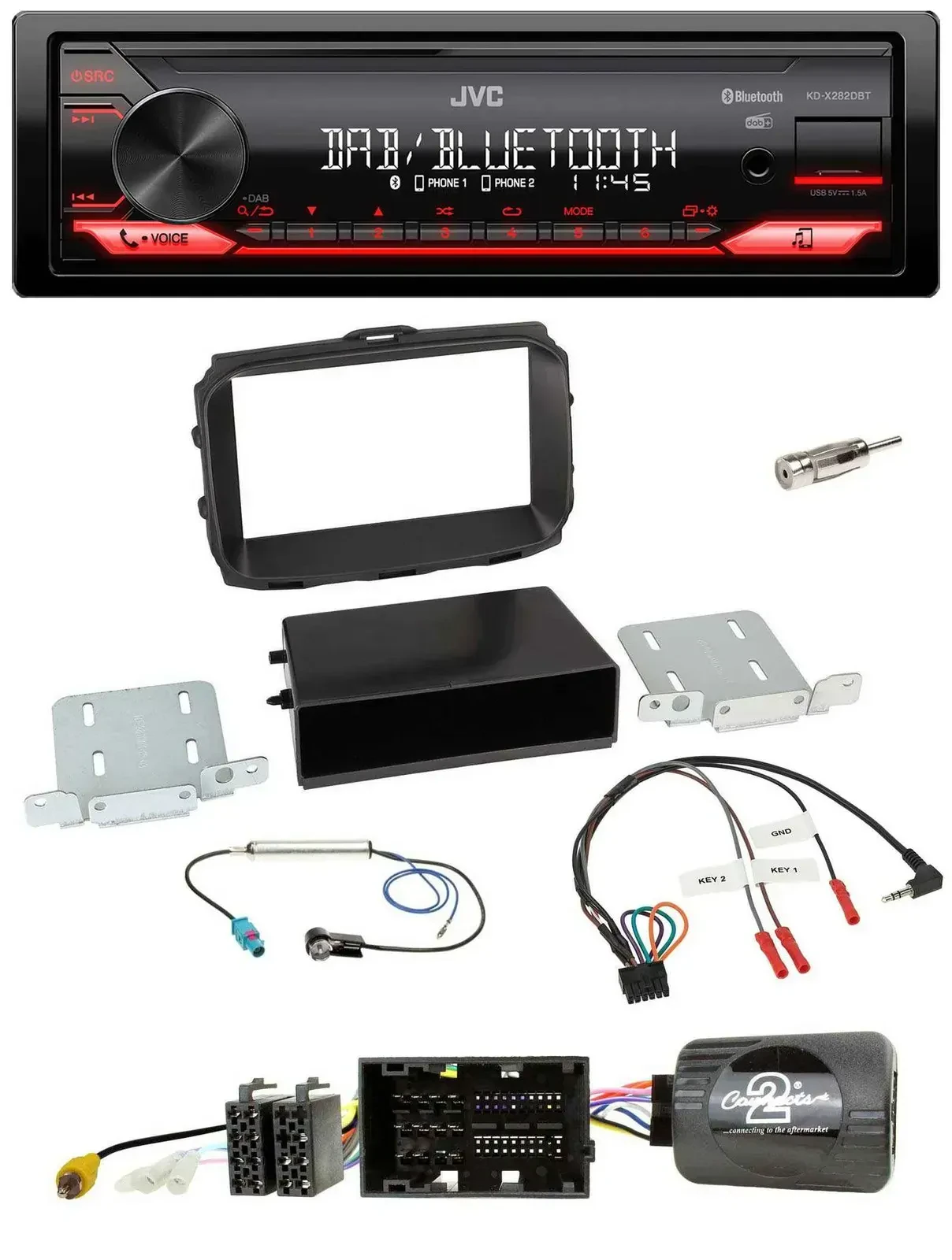 Автомагнитола для Alfa Romeo Giulietta (940) JVC Bluetooth USB DAB с поддержкой управления на руле