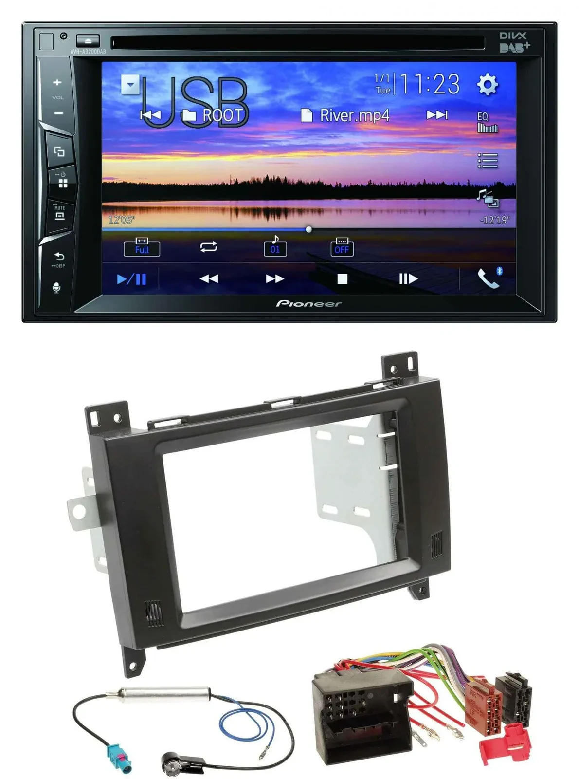 Автомагнитола Pioneer 2DIN Bluetooth USB DVD DAB MP3 для Mercedes Viano/Vito (2006–2014)
