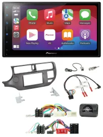 Pioneer DAB USB Lenkrad Bluetooth 2DIN Autoradio für Kia Rio 11-15 UB anthrazit