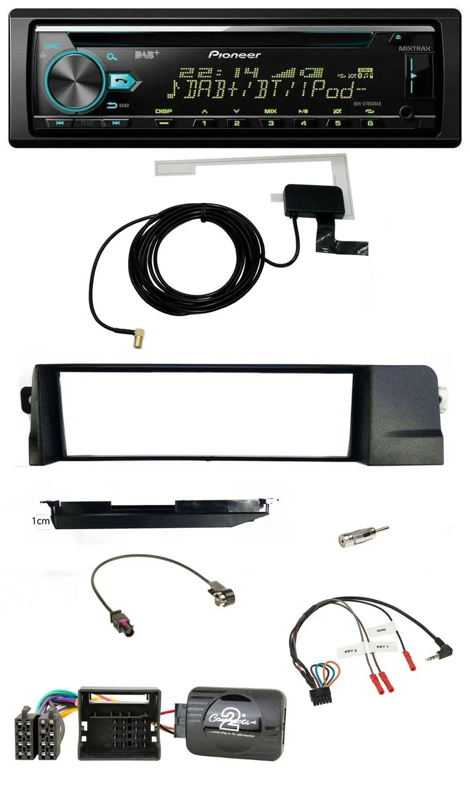 Автомагнитола Pioneer для BMW 3 Series E46 (2001–2007) CD, USB, DAB, поддержка кнопок на руле