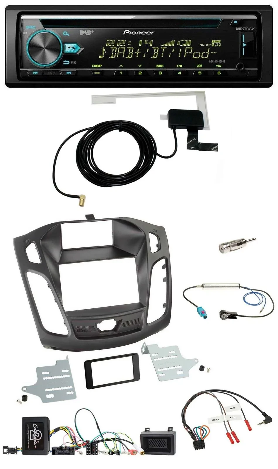 Pioneer MP3 Lenkrad CD USB DAB Autoradio für Ford Focus DYB 2011-2014