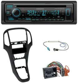 Автомагнитола для Opel Astra J (с 2009) Kenwood Bluetooth, DAB, CD/MP3, USB, перламутровый черный