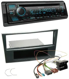 Kenwood Bluetooth USB CD MP3 DAB Autoradio für Opel Corsa D ab 2005 Stealth Schw