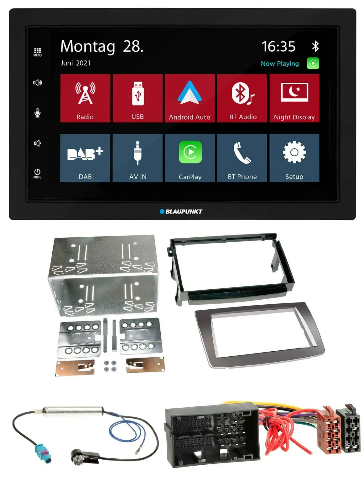 Blaupunkt MP3 Bluetooth DAB 2DIN USB Autoradio für Alfa Romeo Mito ab 14 955 sil
