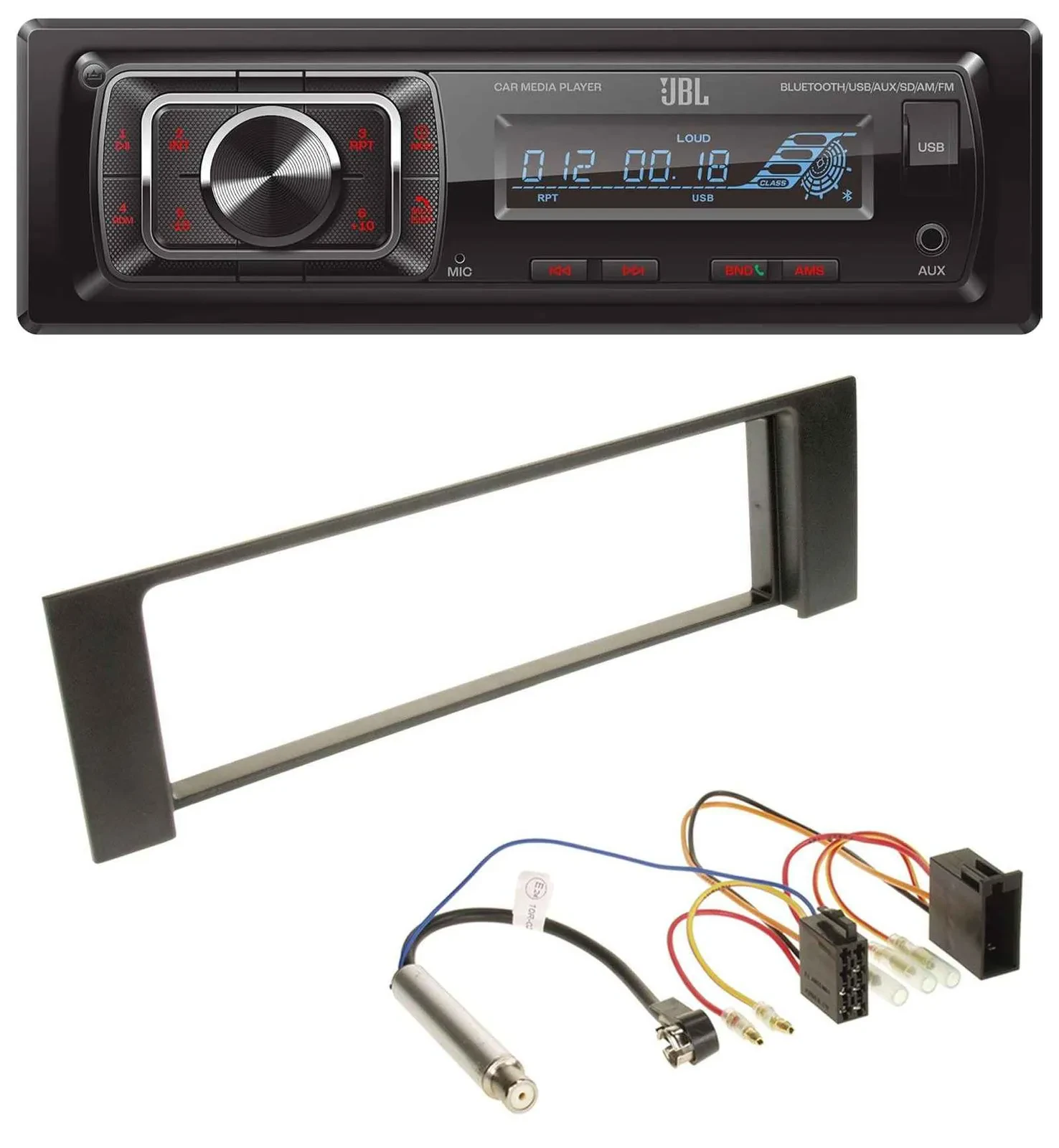 JBL SD AUX MP3 USB Bluetooth Autoradio für Audi A4 (B6, 00-04) - ISO