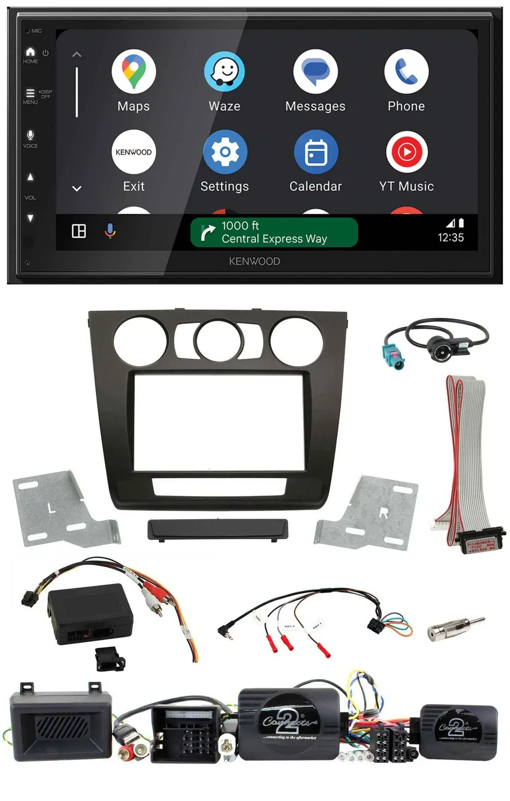 Kenwood DAB Bluetooth USB Lenkrad 2DIN Autoradio für BMW 1er Aktiv PDC man. Klim