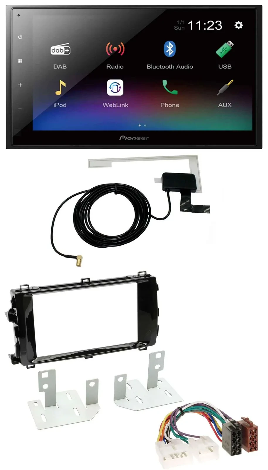 Pioneer DAB MP3 Bluetooth 2DIN USB Autoradio für Toyota Auris (ab 2013)