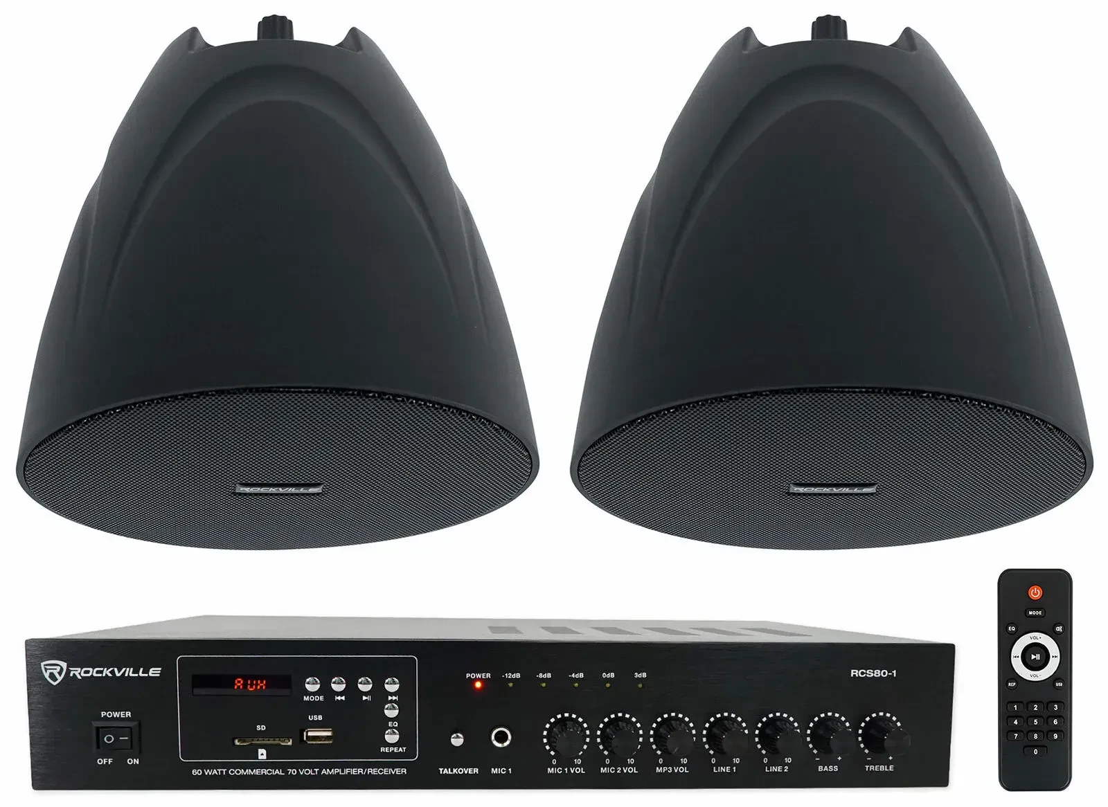 Потолочная акустика Rockville PEN-525T Black с усилителем (пара)