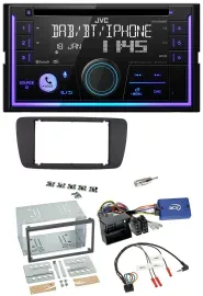 JVC Lenkrad USB 2DIN DAB Bluetooth CD Autoradio für Seat Ibiza ab 08 azabachesch