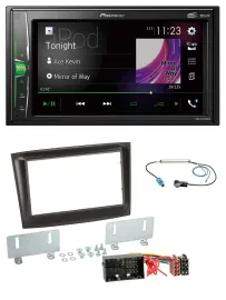 Автомагнитола для Fiat Doblo Pioneer 2-DIN MP3 DAB USB Bluetooth черный